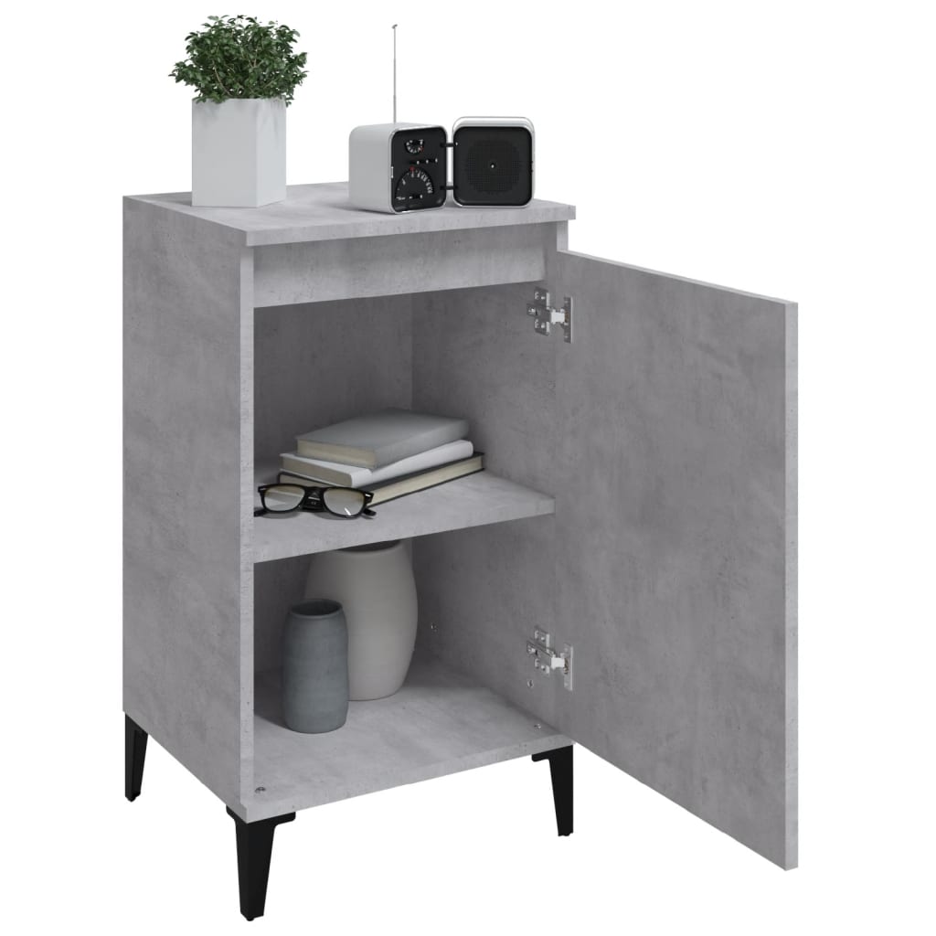 Bedside Cabinets 2 pcs Concrete Grey 40x35x70 cm Engineered Wood - Newstart Furniture