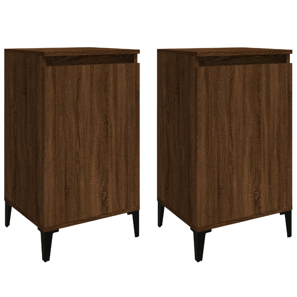 Bedside Cabinets 2 pcs Brown Oak 40x35x70 cm Engineered Wood - Newstart Furniture