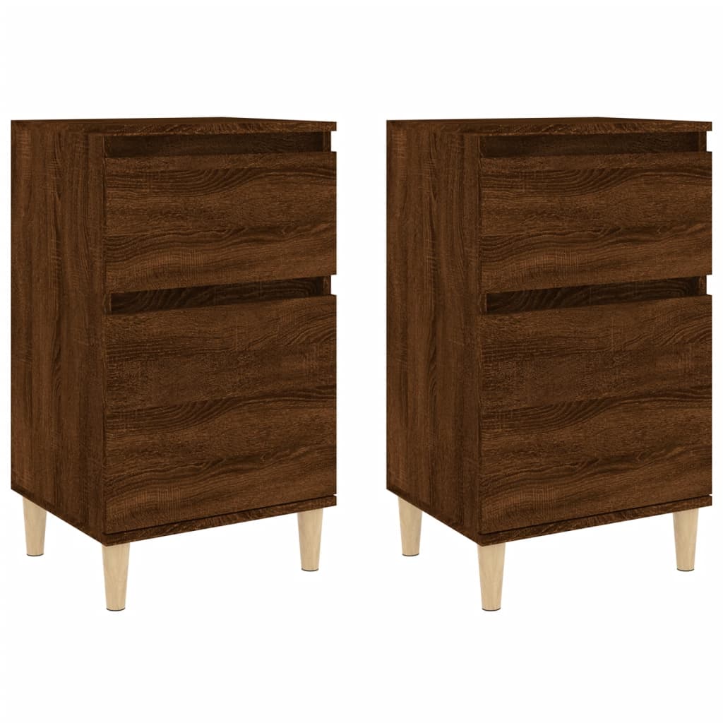 Bedside Cabinets 2 pcs Brown Oak 40x35x70 cm - Newstart Furniture