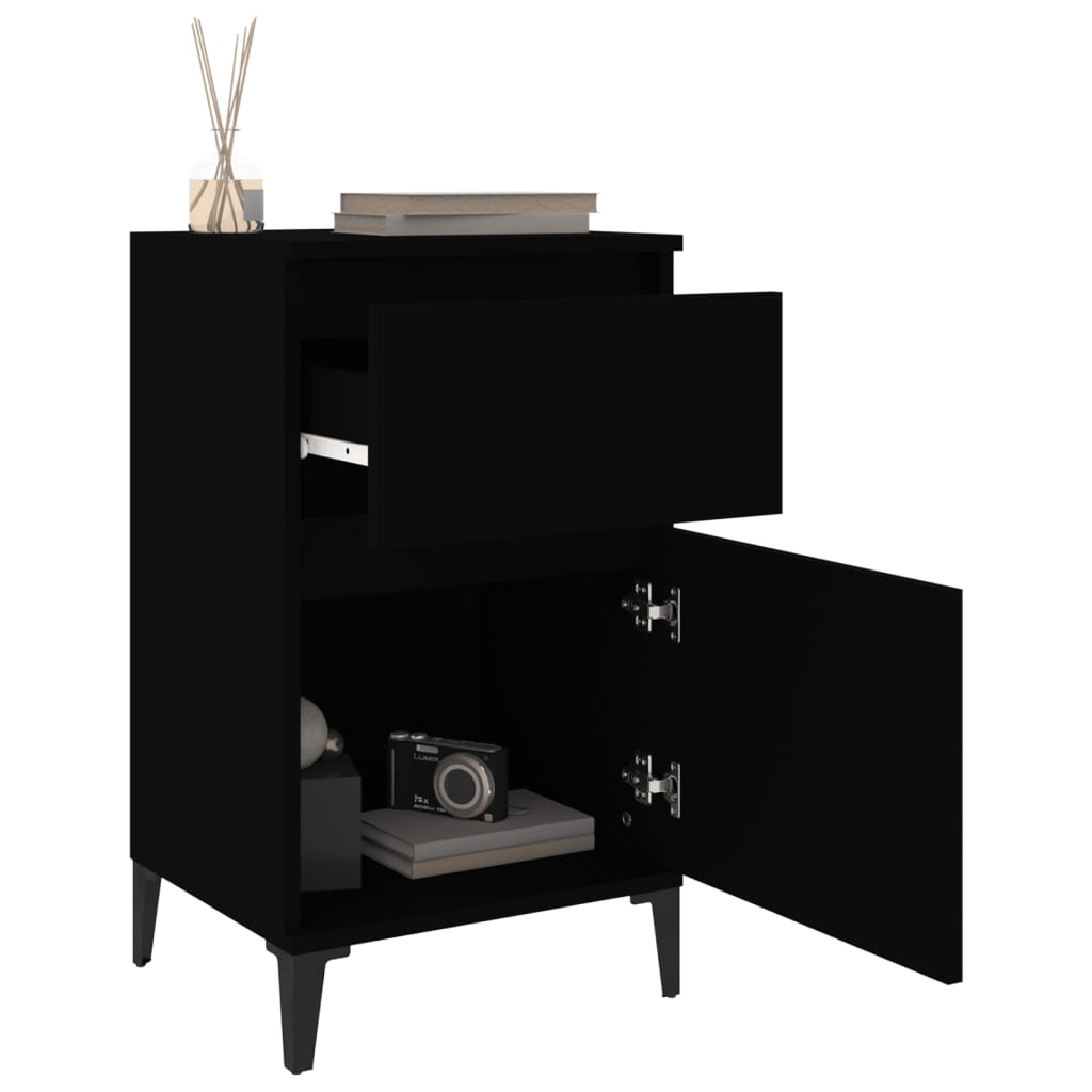 Bedside Cabinet Black 40x35x70 cm - Newstart Furniture