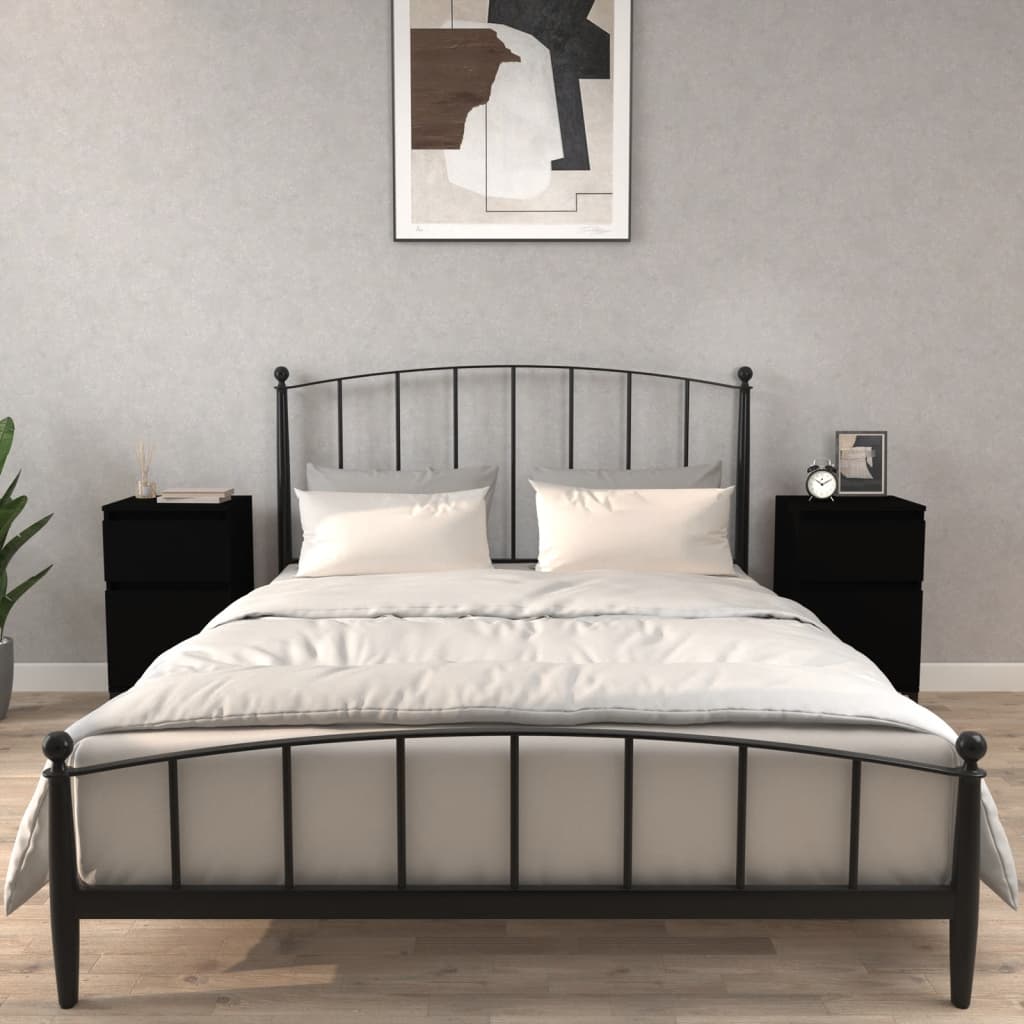Bedside Cabinets 2 pcs Black 40x35x70 cm - Newstart Furniture