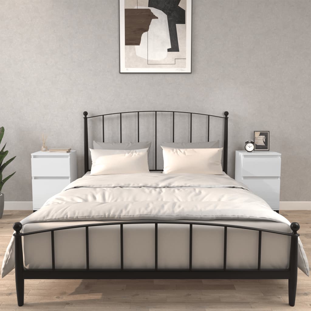 Bedside Cabinets 2 pcs High Gloss White 40x35x70 cm - Newstart Furniture