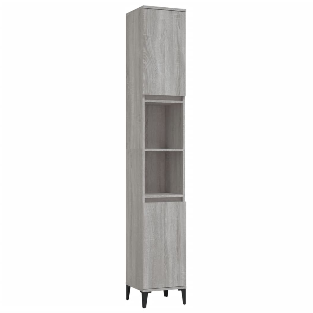 Bathroom Cabinet Grey Sonoma 30x30x190 cm Engineered Wood - Newstart Furniture