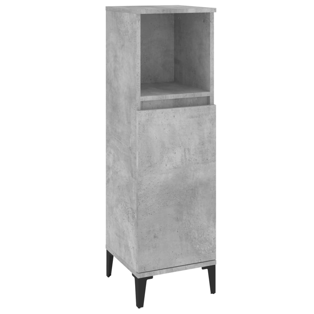 Bathroom Cabinet Concrete Grey 30x30x100 cm Engineered Wood - Newstart Furniture