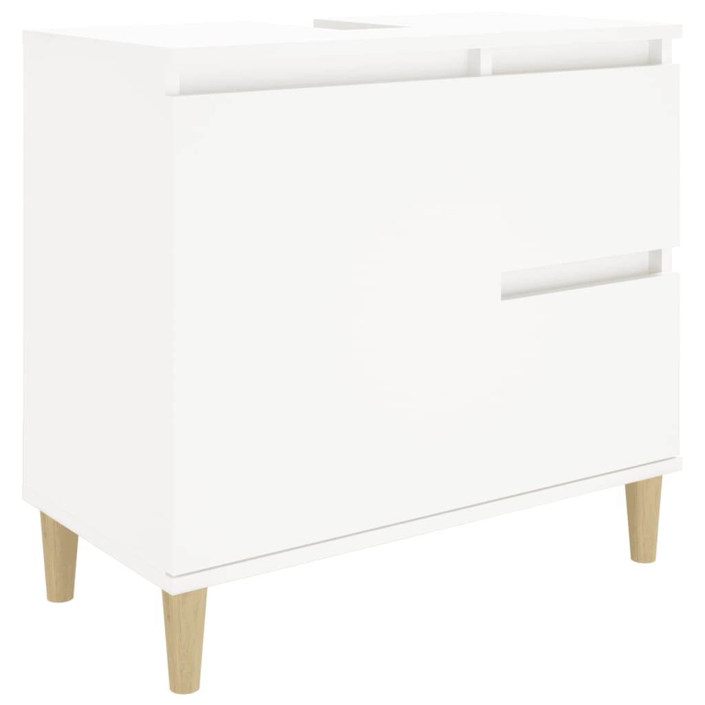 Bathroom Cabinet White 65x33x60 cm Engineered Wood - Newstart Furniture