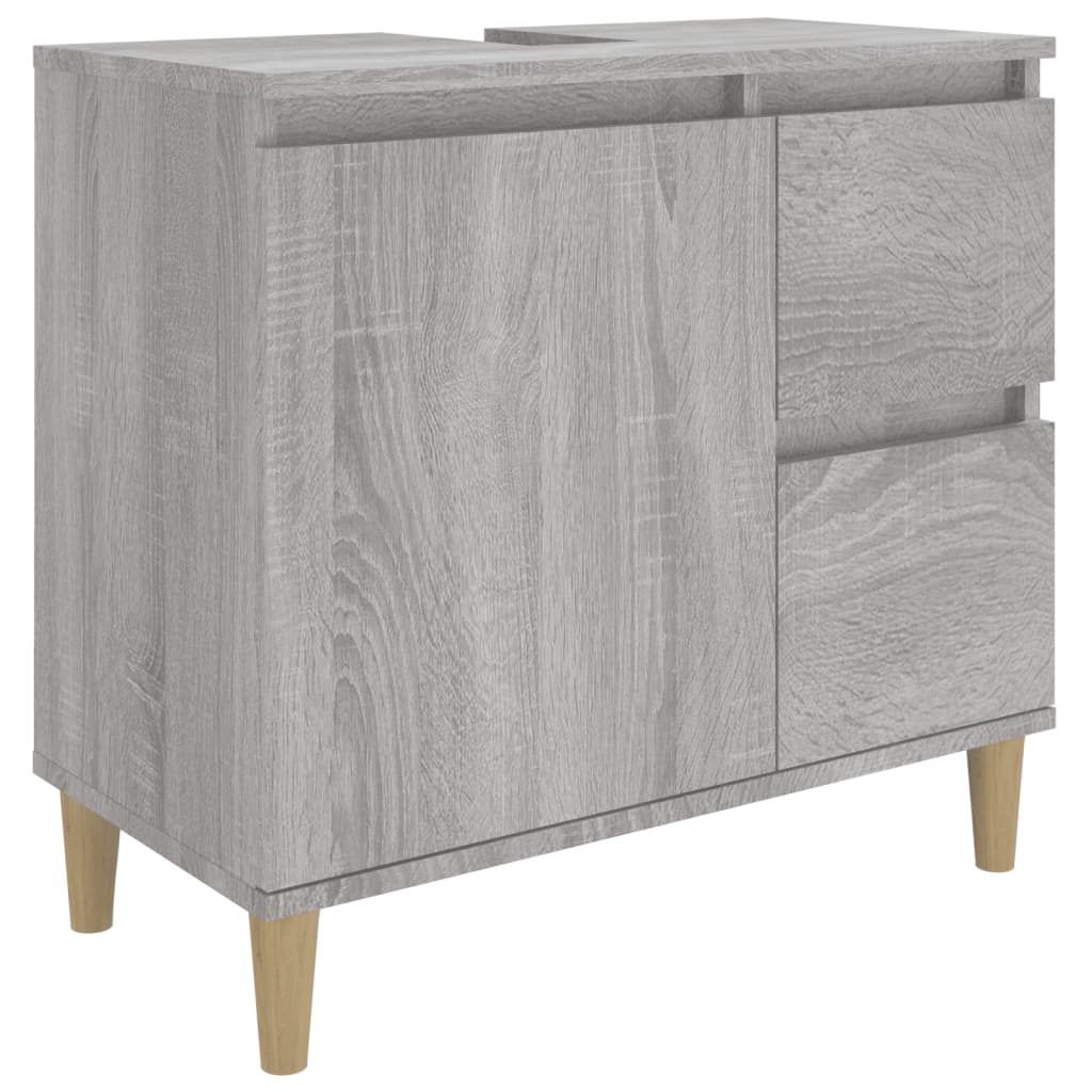 Bathroom Cabinet Grey Sonoma 65x33x60 cm Engineered Wood - Newstart Furniture