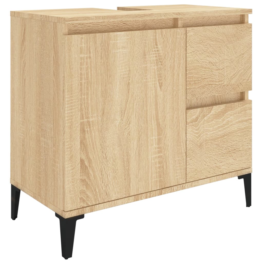 Bathroom Cabinet Sonoma Oak 65x33x60 cm Engineered Wood - Newstart Furniture