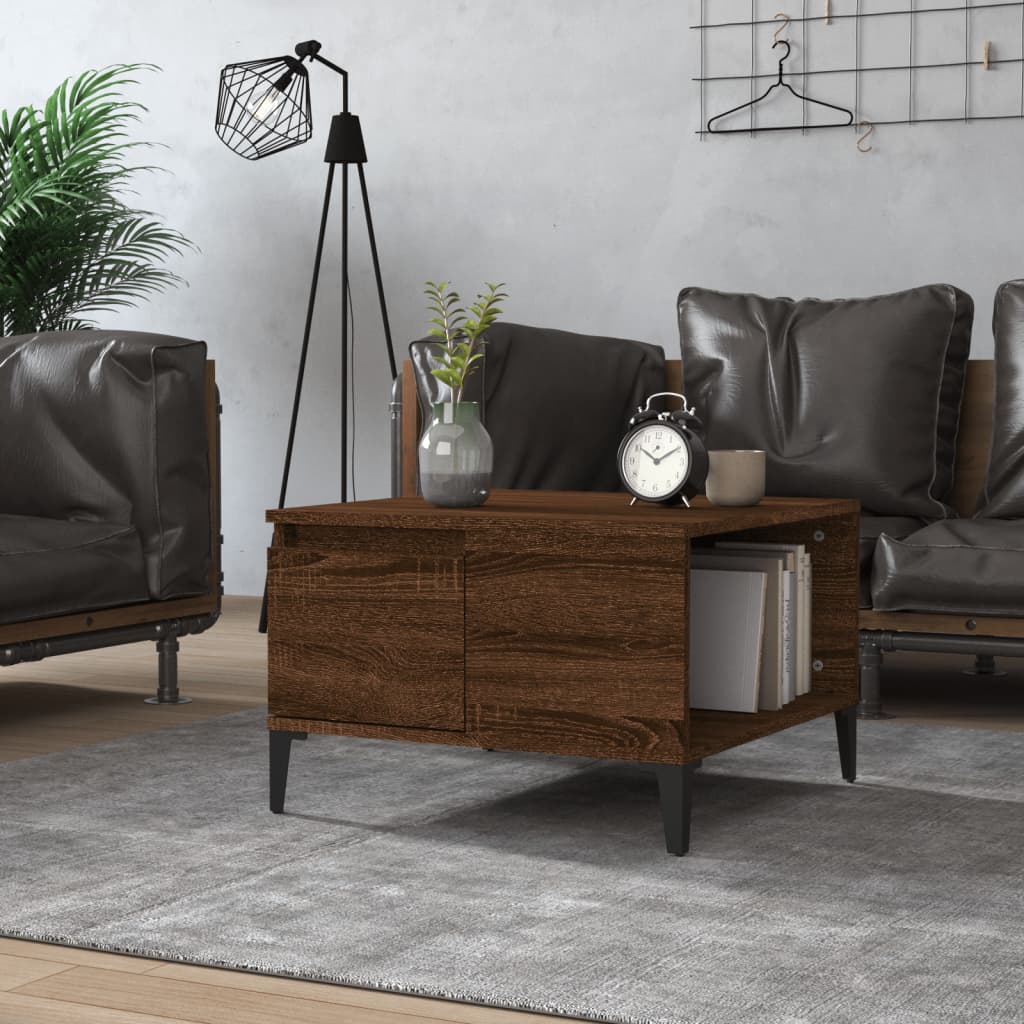 Coffee Table Brown Oak 55x55x36.5 cm Engineered Wood - Newstart Furniture