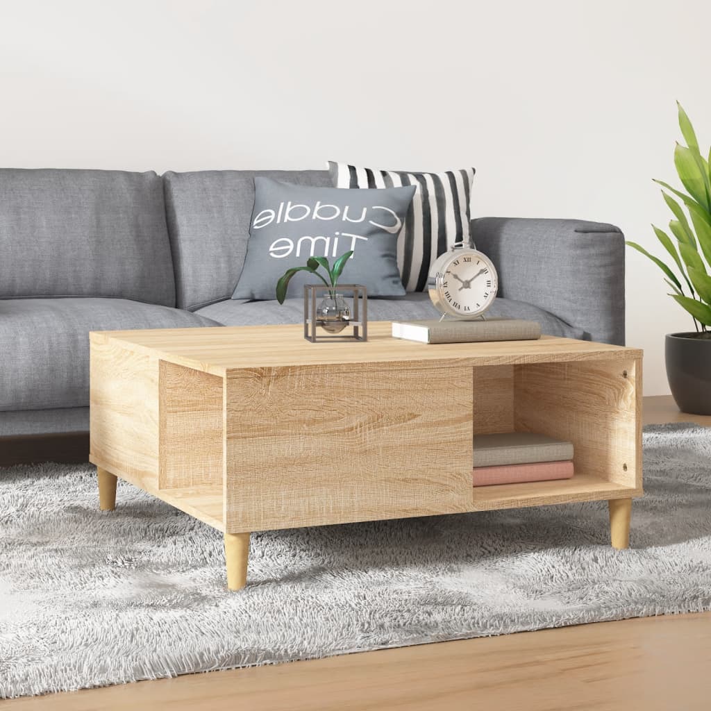 Coffee Table Sonoma Oak 80x80x36.5 cm Engineered Wood - Newstart Furniture