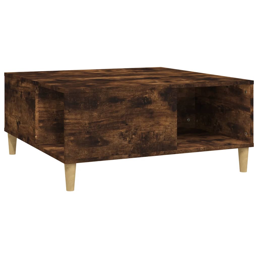Coffee Table Smoked Oak 80x80x36.5 cm Engineered Wood - Newstart Furniture