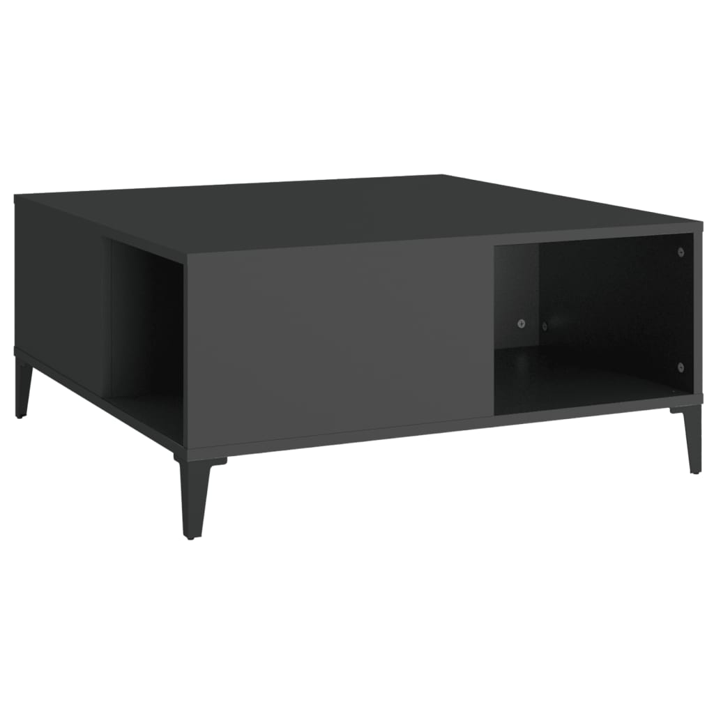 Coffee Table Black 80x80x36.5 cm Engineered Wood - Newstart Furniture