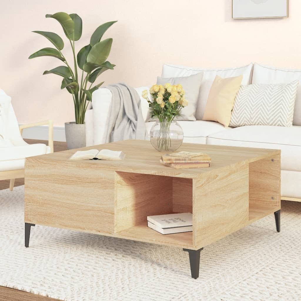 Coffee Table Sonoma Oak 80x80x36.5 cm Engineered Wood - Newstart Furniture