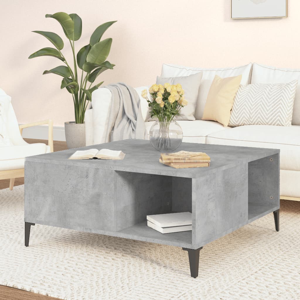 Coffee Table Concrete Grey 80x80x36.5 cm Engineered Wood - Newstart Furniture