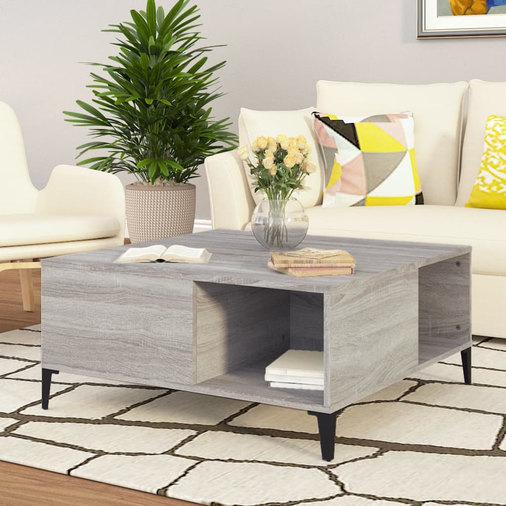 Coffee Table Grey Sonoma 80x80x36.5 cm Engineered Wood - Newstart Furniture