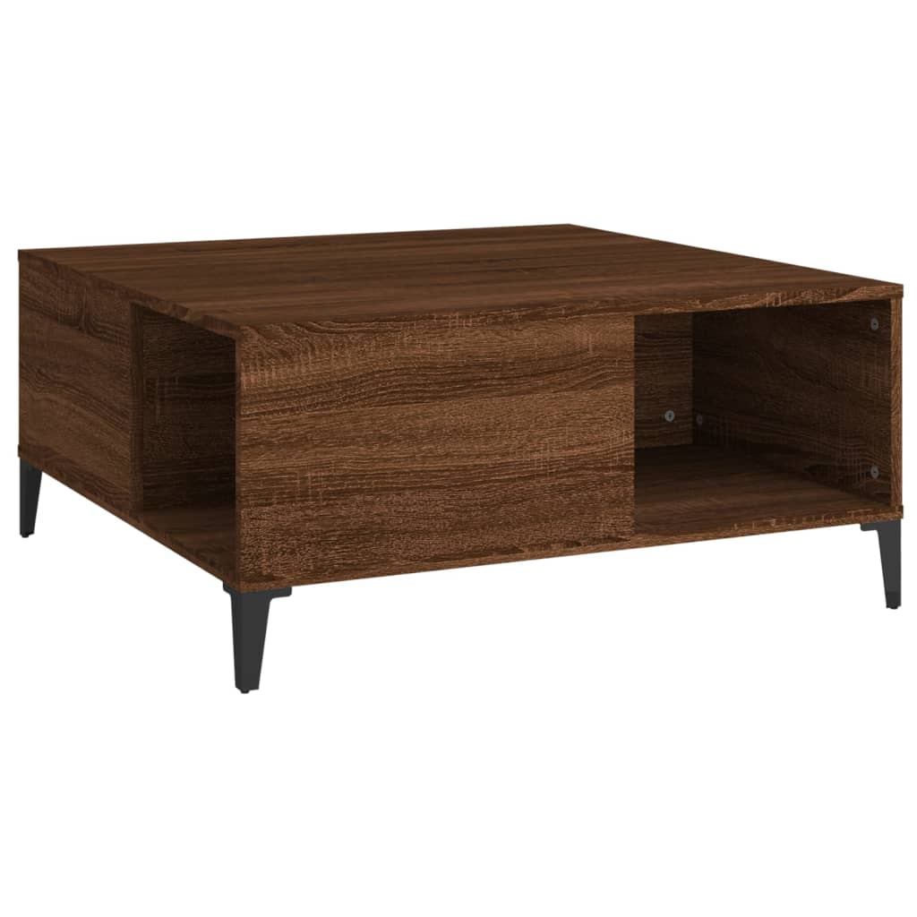 Coffee Table Brown Oak 80x80x36.5 cm Engineered Wood - Newstart Furniture