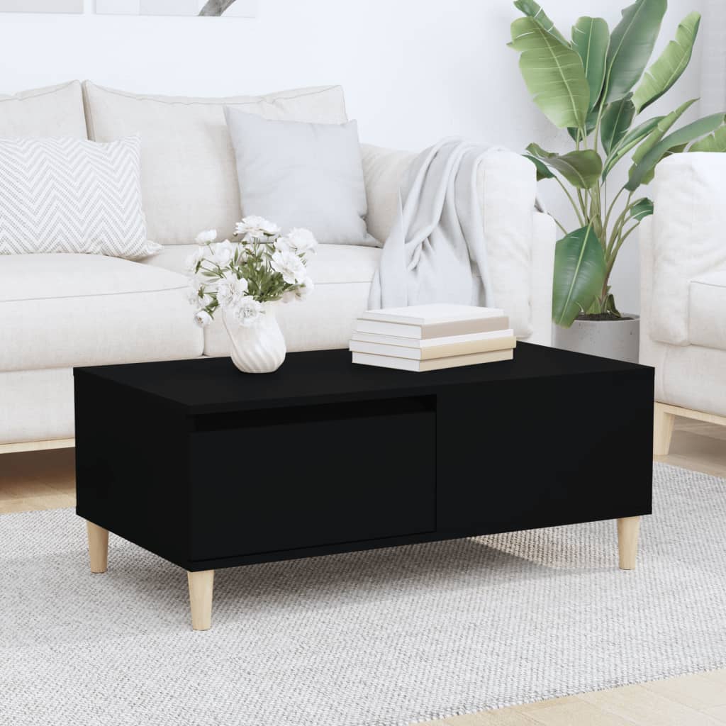 Coffee Table Black 90x50x36.5 cm Engineered Wood - Newstart Furniture