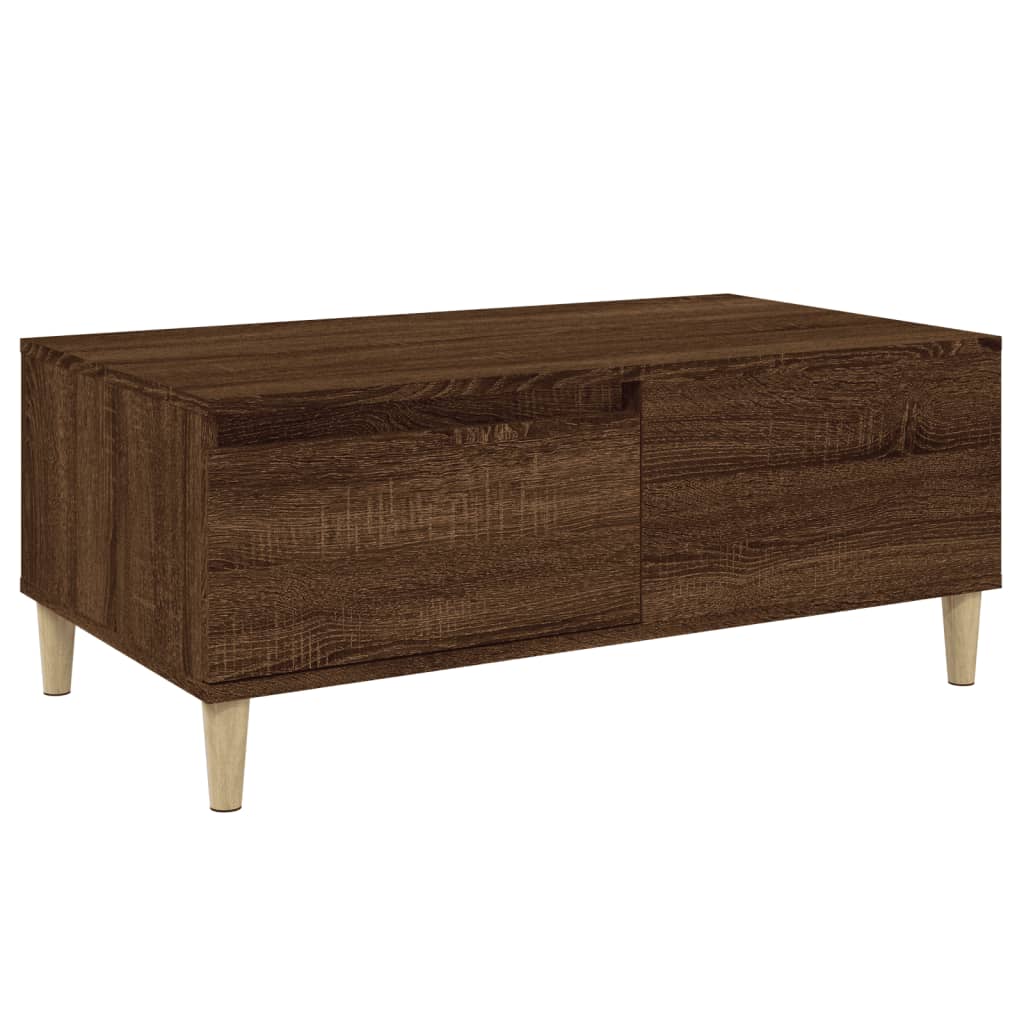 Coffee Table Brown Oak 90x50x36.5 cm Engineered Wood - Newstart Furniture