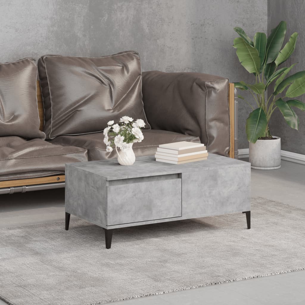 Coffee Table Concrete Grey 90x50x36.5 cm Engineered Wood - Newstart Furniture
