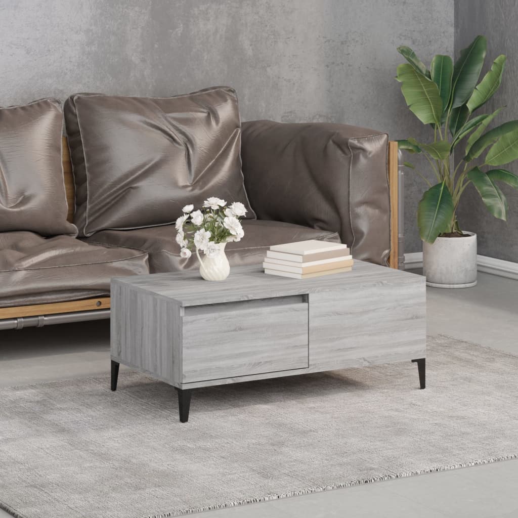 Coffee Table Grey Sonoma 90x50x36.5 cm Engineered Wood - Newstart Furniture