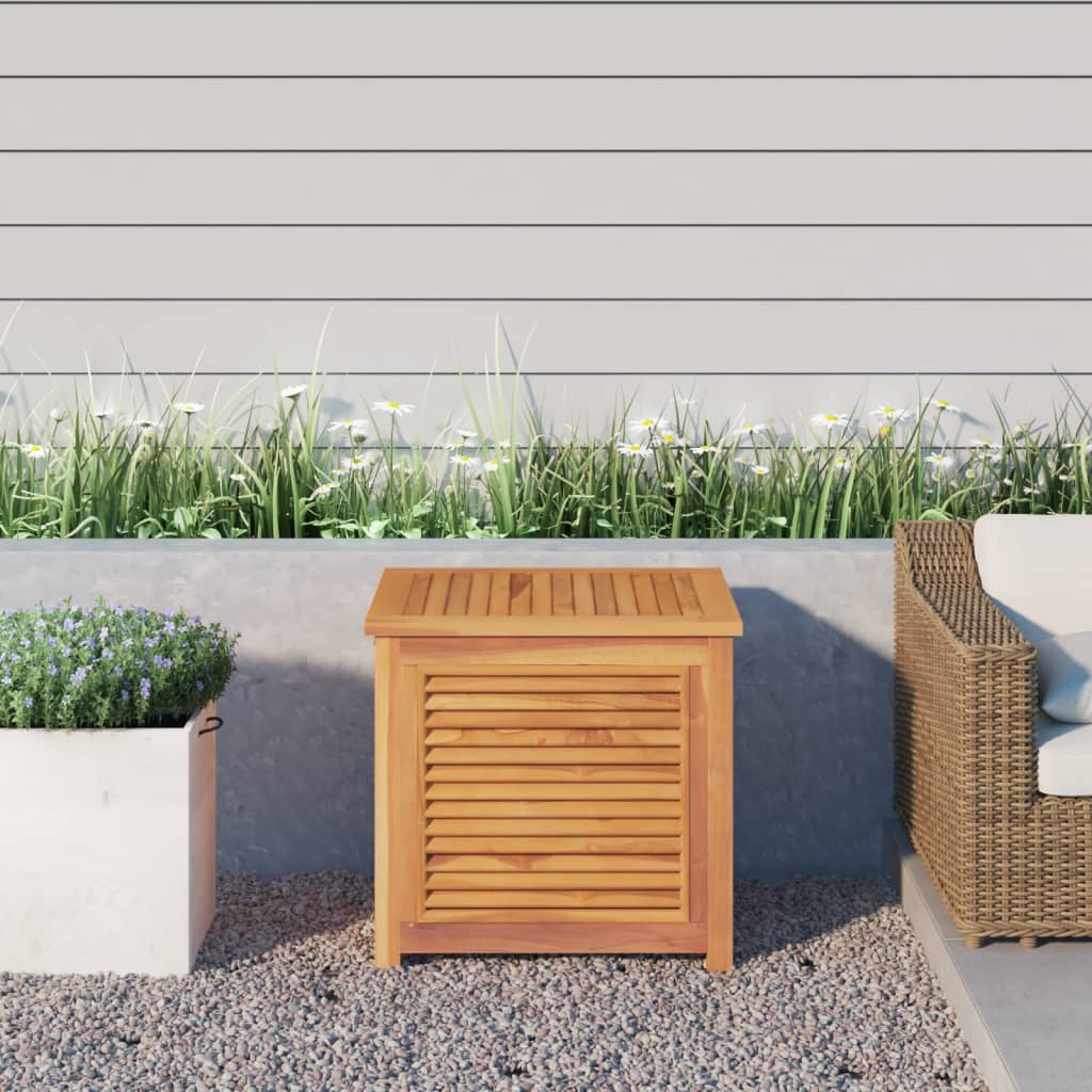 Garden Storage Box with Bag 60x50x58 cm Solid Wood Teak - Newstart Furniture