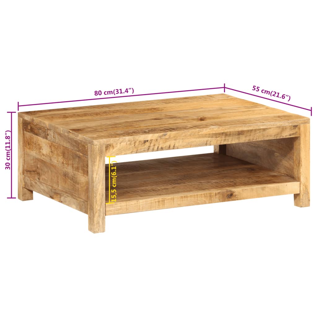 Coffee Table 80x55x30 cm Solid Wood Mango - Newstart Furniture