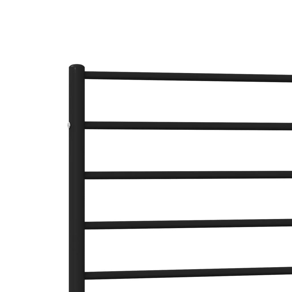 Metal Bed Frame with Headboard Black 92x187 cm Single - Newstart Furniture