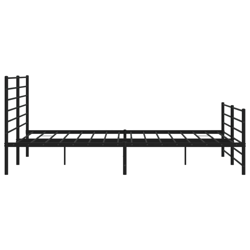 Metal Bed Frame with Headboard and Footboard Black 183x203 cm King - Newstart Furniture