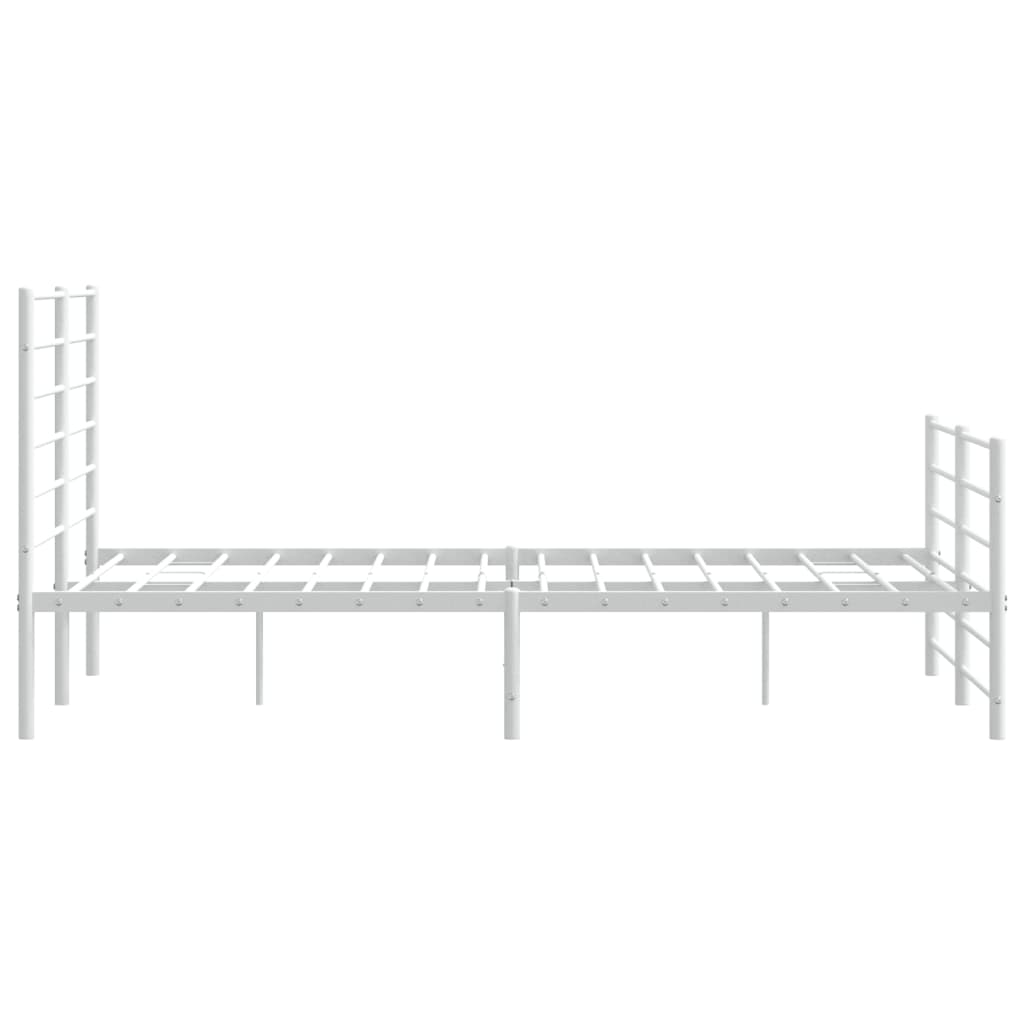 Metal Bed Frame with Headboard and Footboard White 153x203 cm Queen - Newstart Furniture