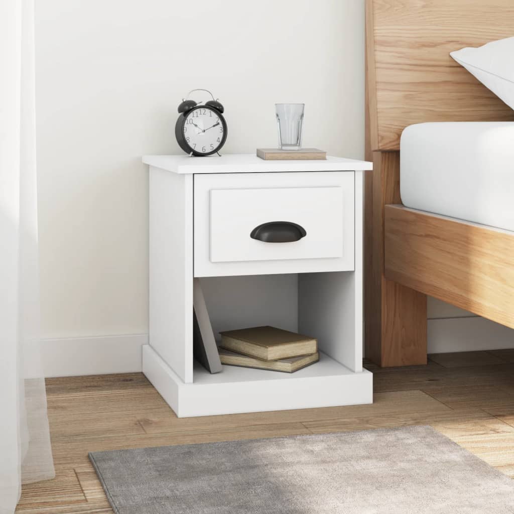 Bedside Cabinet White 39x39x47.5 cm Engineered Wood - Newstart Furniture