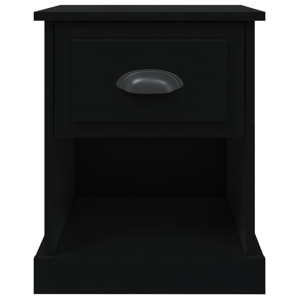 Bedside Cabinet Black 39x39x47.5 cm Engineered Wood - Newstart Furniture