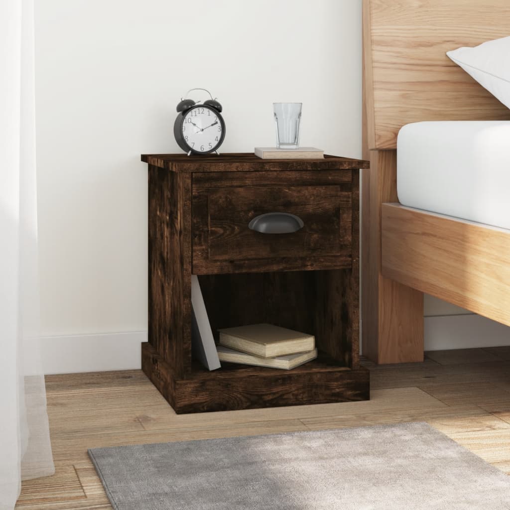 Bedside Cabinets 2 pcs Smoked Oak 39x39x47.5 cm Engineered Wood - Newstart Furniture