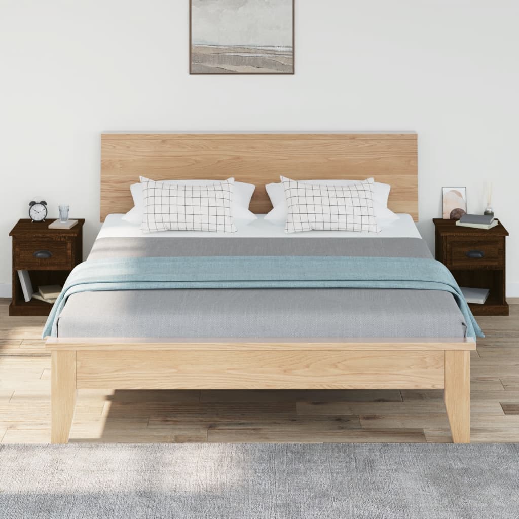 Bedside Cabinets 2 pcs Brown Oak 39x39x47.5 cm Engineered Wood - Newstart Furniture