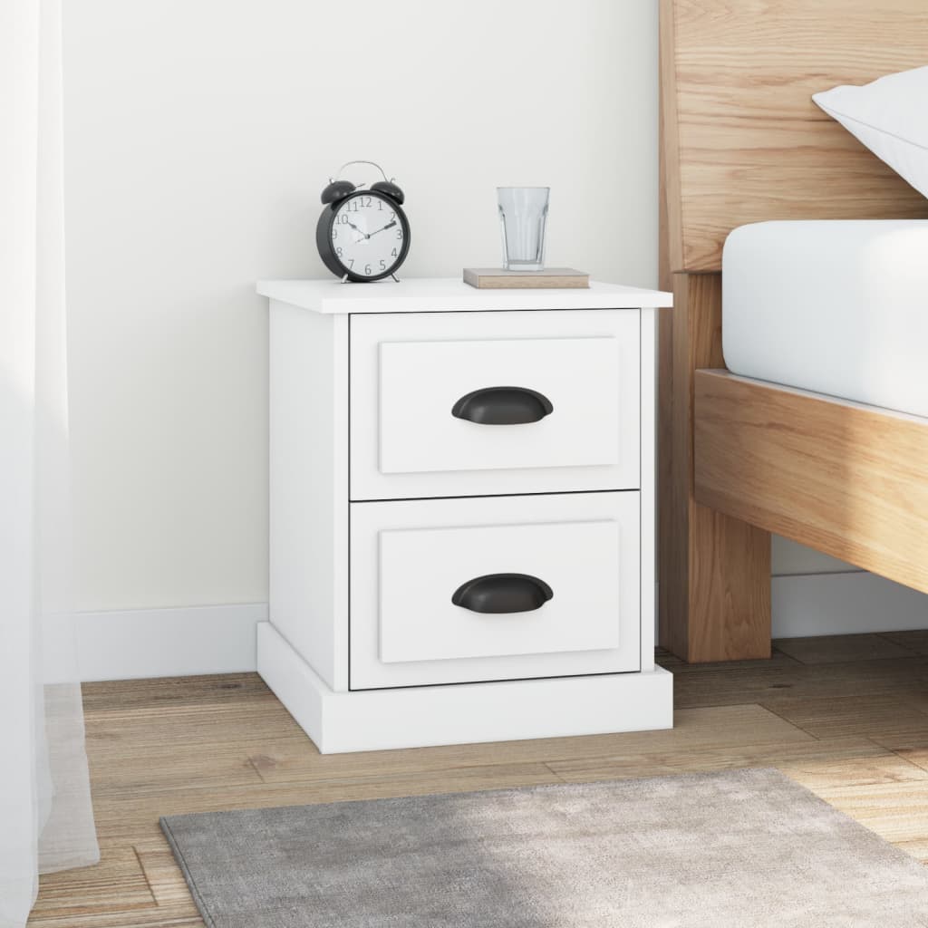 Bedside Cabinets 2 pcs White 39x39x47.5 cm Engineered Wood - Newstart Furniture