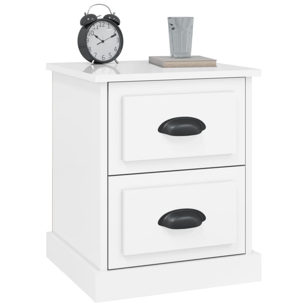 Bedside Cabinet High Gloss White 39x39x47.5 cm Engineered Wood - Newstart Furniture