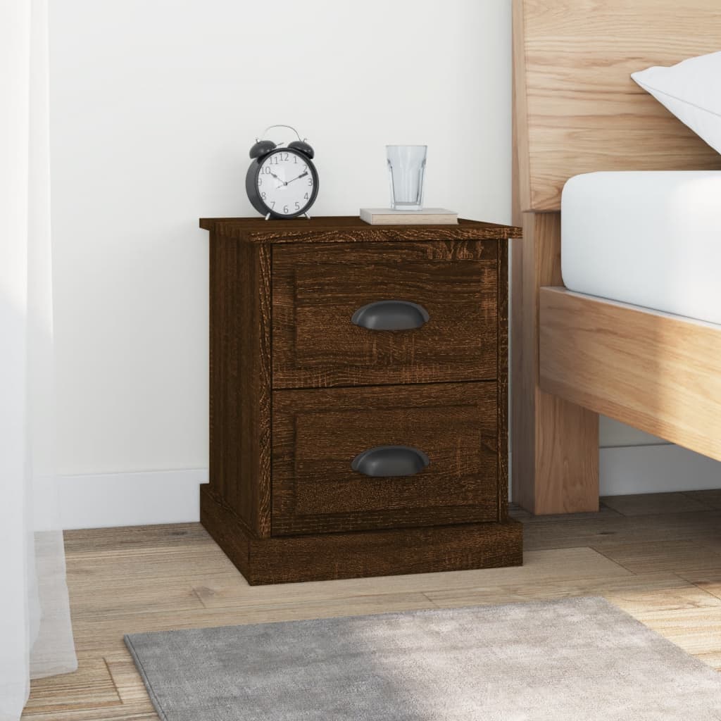 Bedside Cabinets 2 pcs Brown Oak 39x39x47.5 cm Engineered Wood - Newstart Furniture