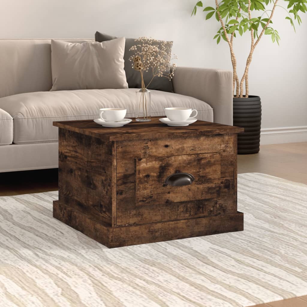 Coffee Table Smoked Oak 50x50x35 cm Engineered Wood - Newstart Furniture