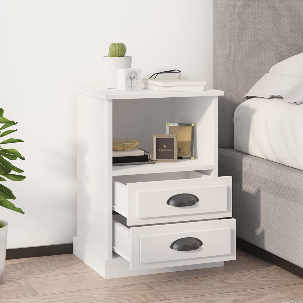 Bedside Cabinets 2 pcs White 43x36x60 cm - Newstart Furniture