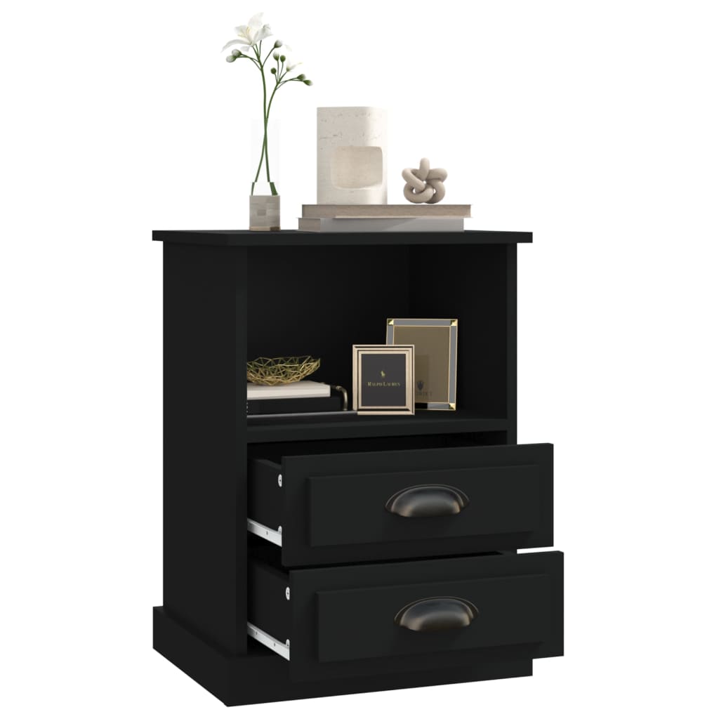 Bedside Cabinet Black 43x36x60 cm - Newstart Furniture
