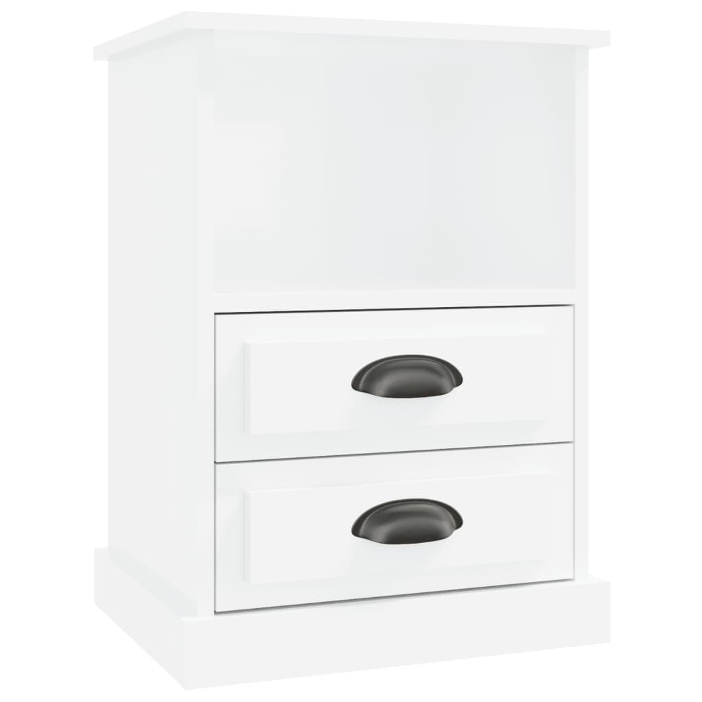 Bedside Cabinets 2 pcs High Gloss White 43x36x60 cm - Newstart Furniture