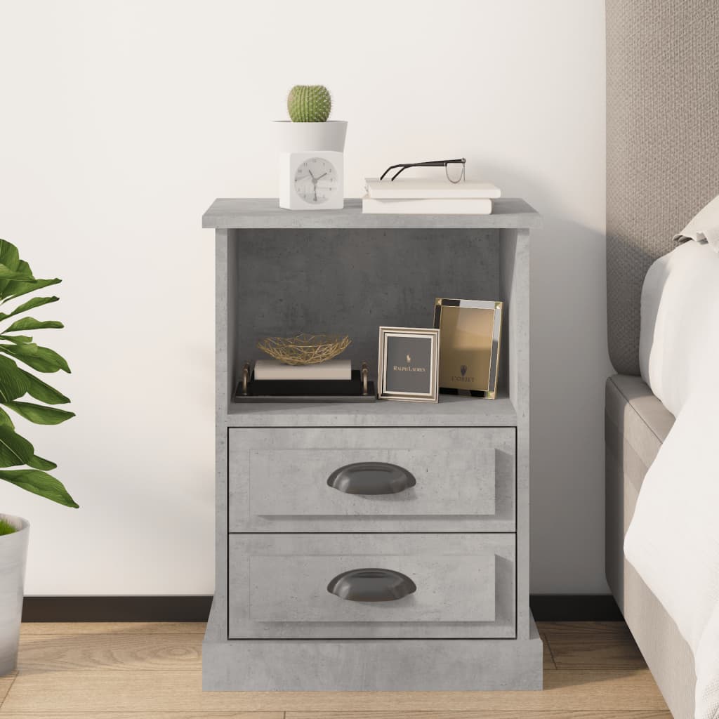 Bedside Cabinet Concrete Grey 43x36x60 cm - Newstart Furniture