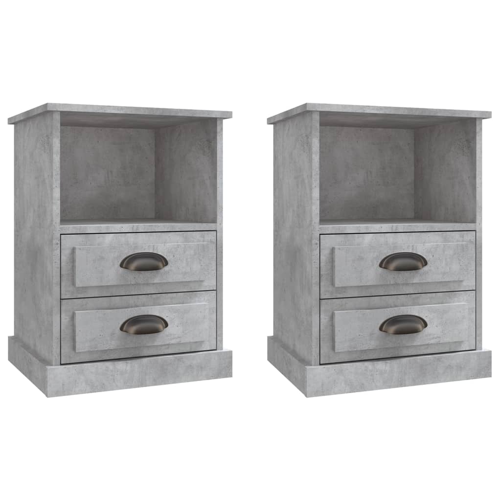 Bedside Cabinets 2 pcs Concrete Grey 43x36x60 cm