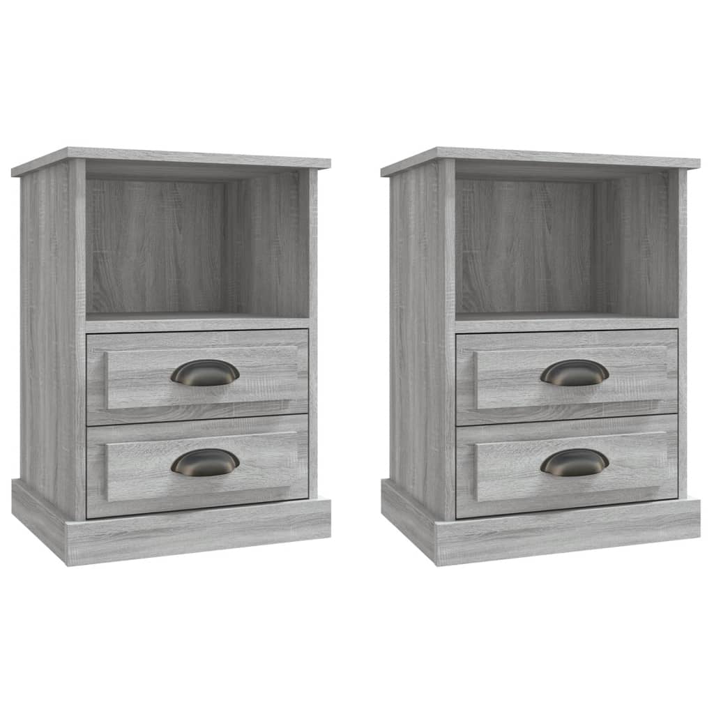 Bedside Cabinets 2 pcs Grey Sonoma 43x36x60 cm - Newstart Furniture