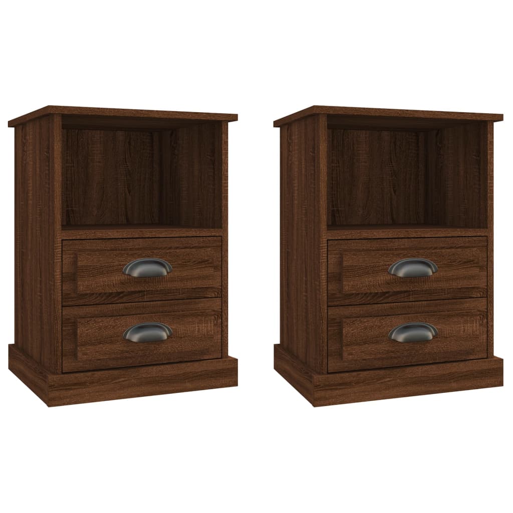 Bedside Cabinets 2 pcs Brown Oak 43x36x60 cm - Newstart Furniture