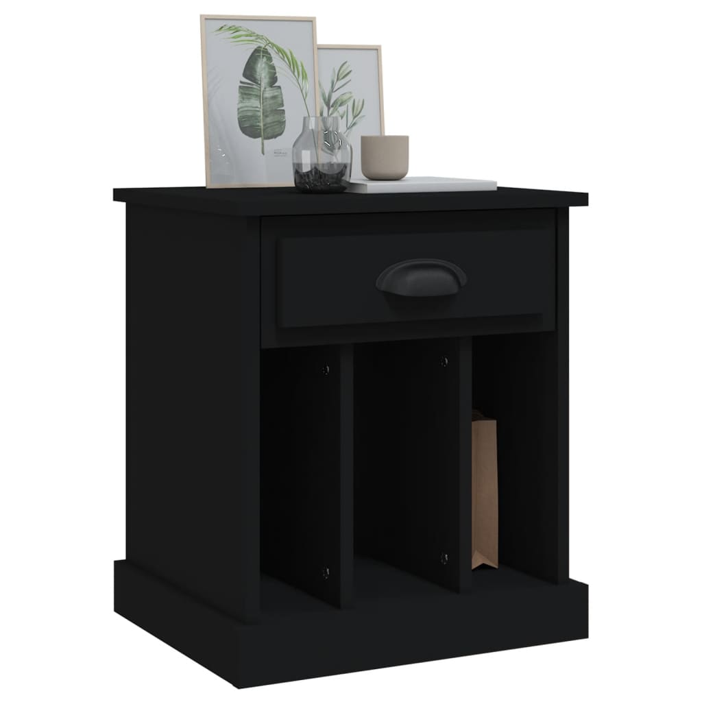 Bedside Cabinets 2 pcs Black 43x36x50 cm - Newstart Furniture