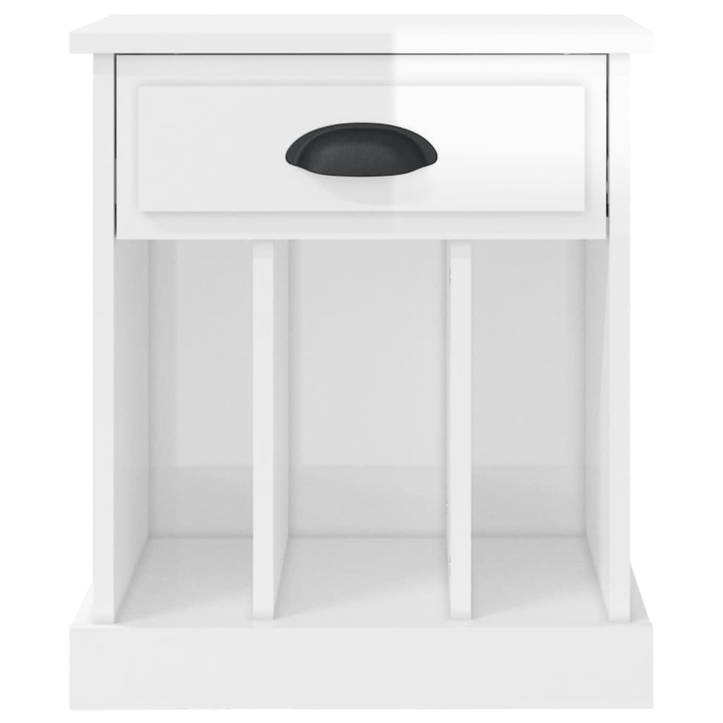 Bedside Cabinet High Gloss White 43x36x50 cm - Newstart Furniture
