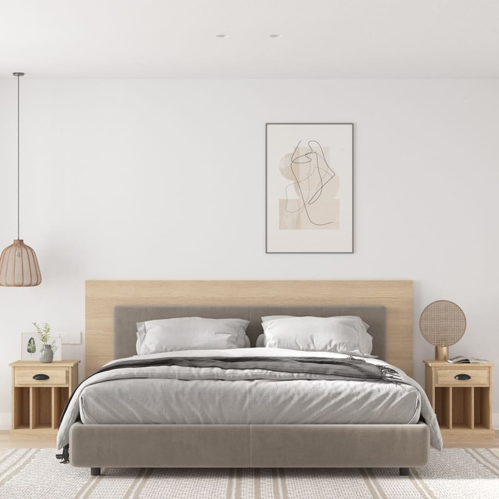 Bedside Cabinets 2 pcs Sonoma Oak 43x36x50 cm - Newstart Furniture