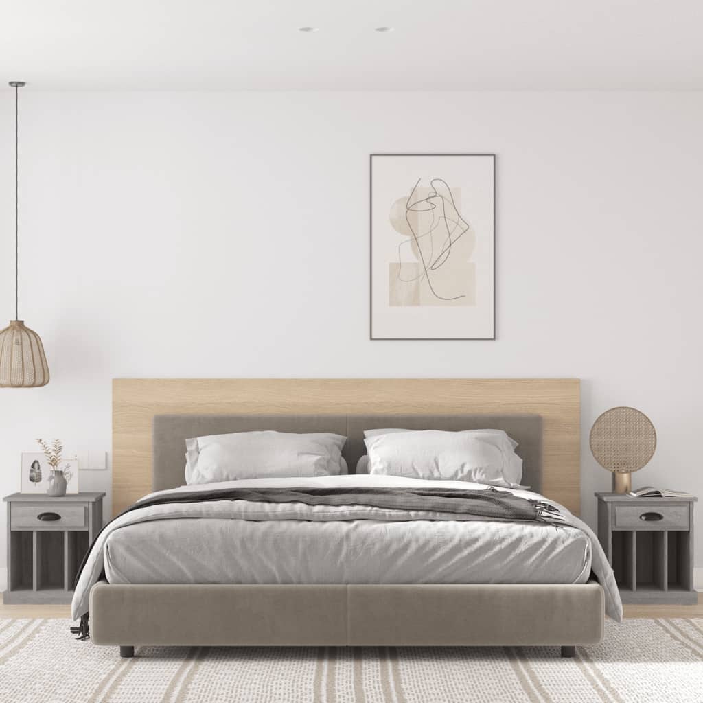 Bedside Cabinets 2 pcs Grey Sonoma 43x36x50 cm - Newstart Furniture