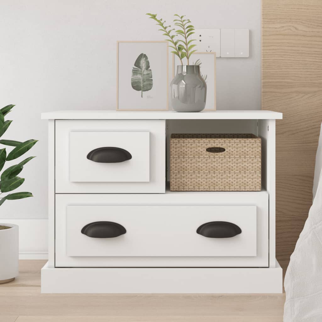 Bedside Cabinet White 60x39x45 cm - Newstart Furniture