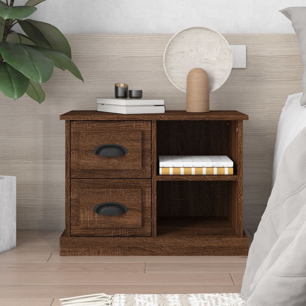 Bedside Cabinet Brown Oak 60x35.5x45 cm - Newstart Furniture