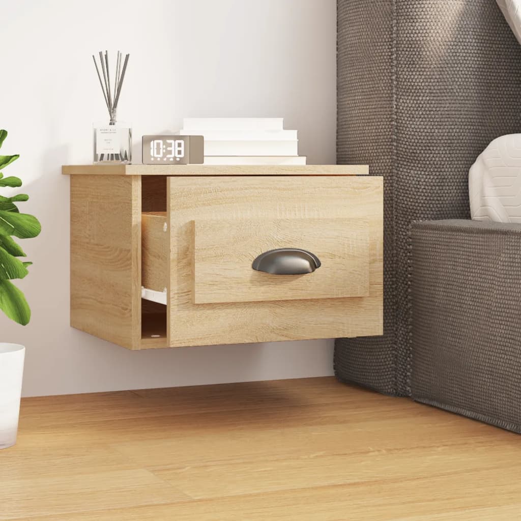 Wall-mounted Bedside Cabinets 2 pcs Sonoma Oak 41.5x36x28cm - Newstart Furniture